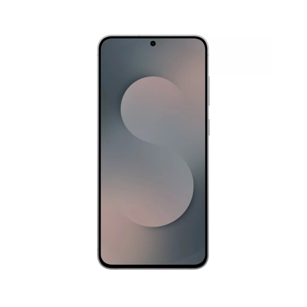 Ein schlankes Smartphone mit einem minimalistischen grauen Hintergrund.