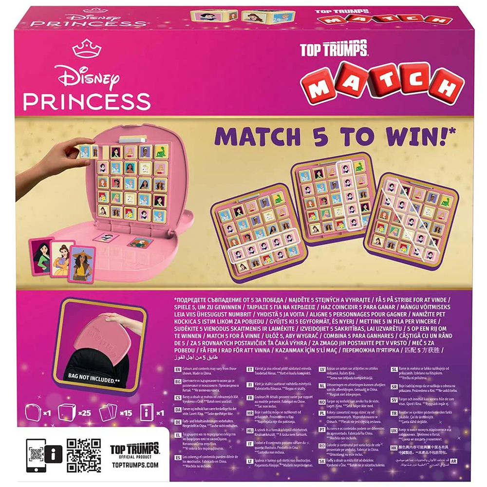 Disney Prinzessinnen "Match 5" Spiel mit vielen Prinzessinnenkarten.