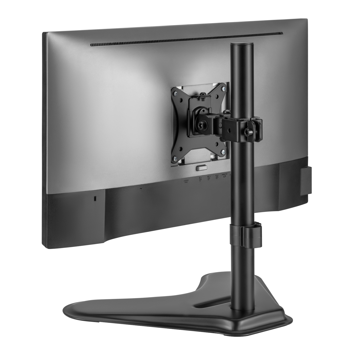 Retro di un monitor con supporto e attacco VESA.