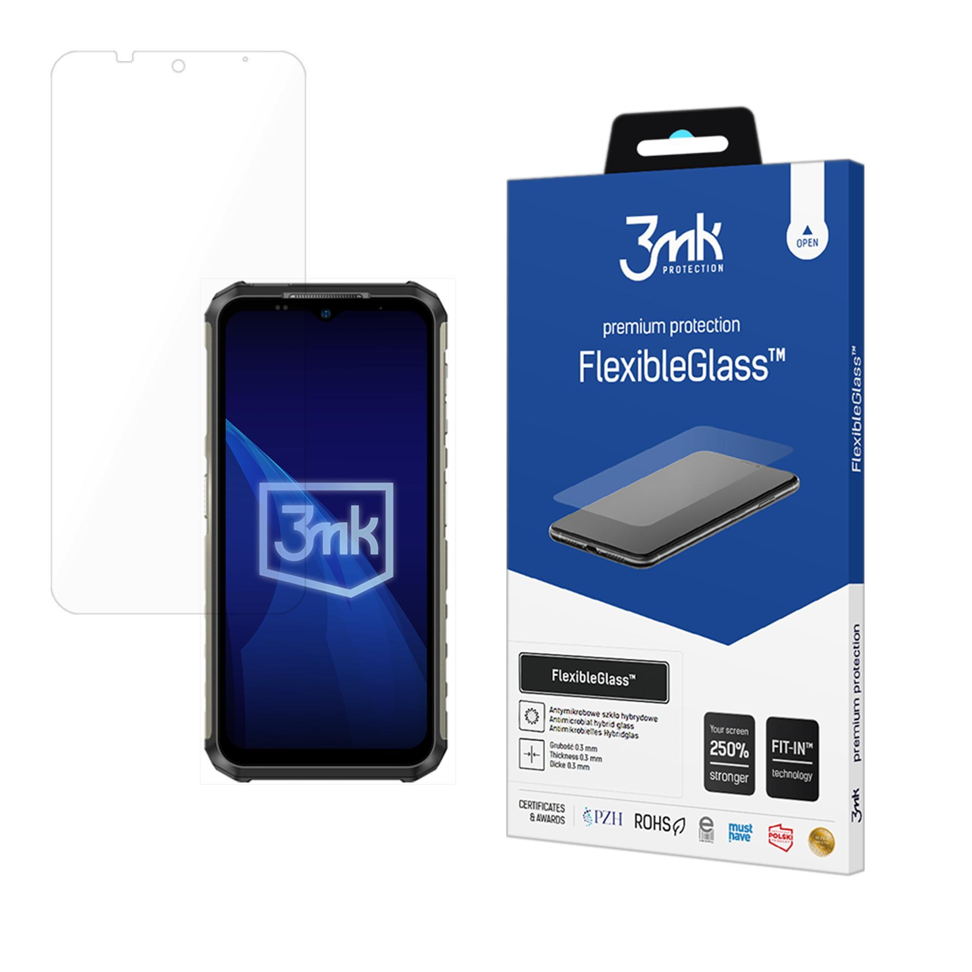 Uno smartphone con proteggi schermo e confezione 3mk.