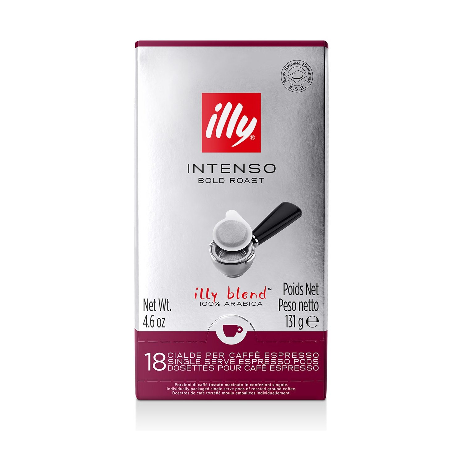 Illy Intenso Bold Roast cialde caffè, 18 pezzi, 131g.