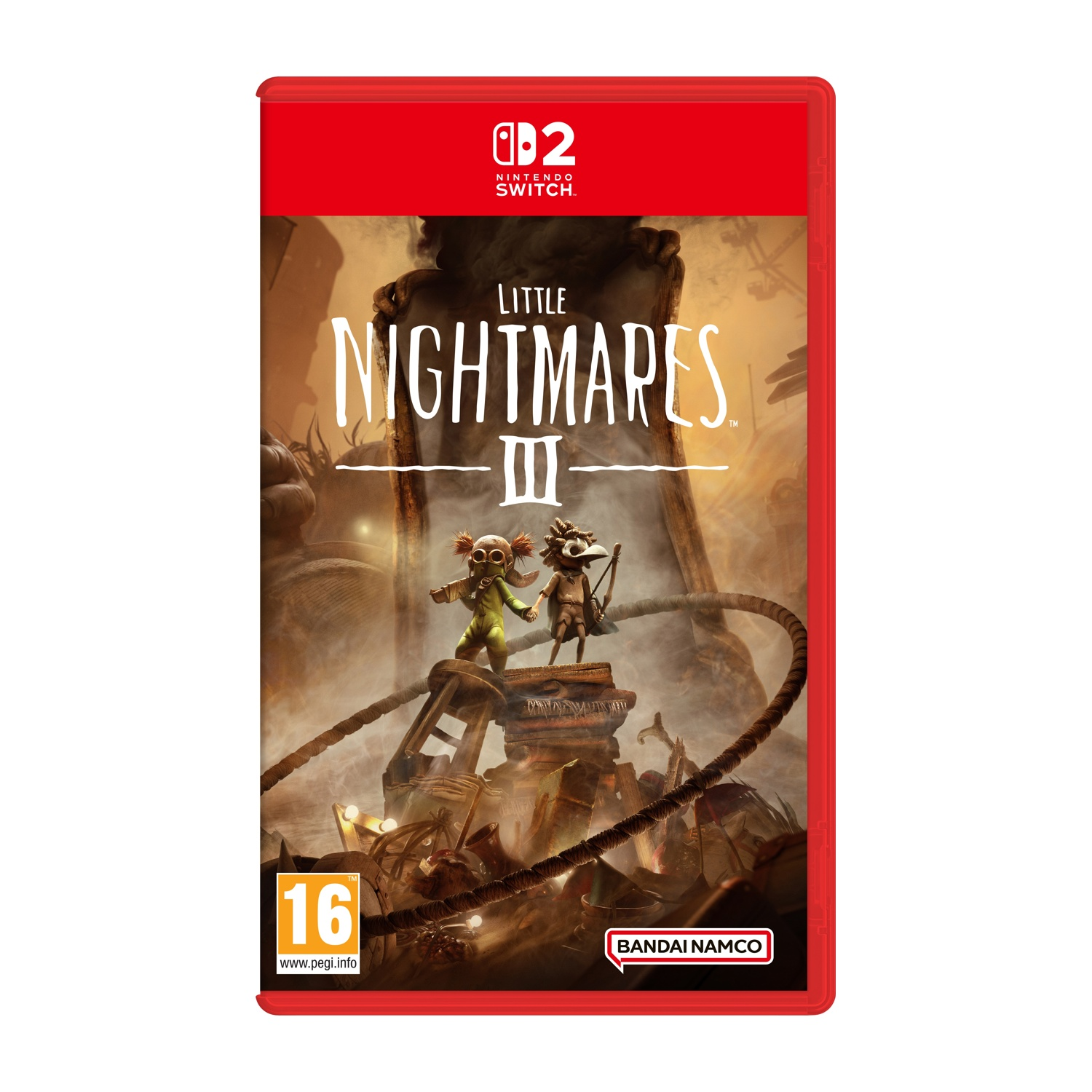 Copertina Little Nightmares III Nintendo Switch: Due figure su rottami, PEGI 16.