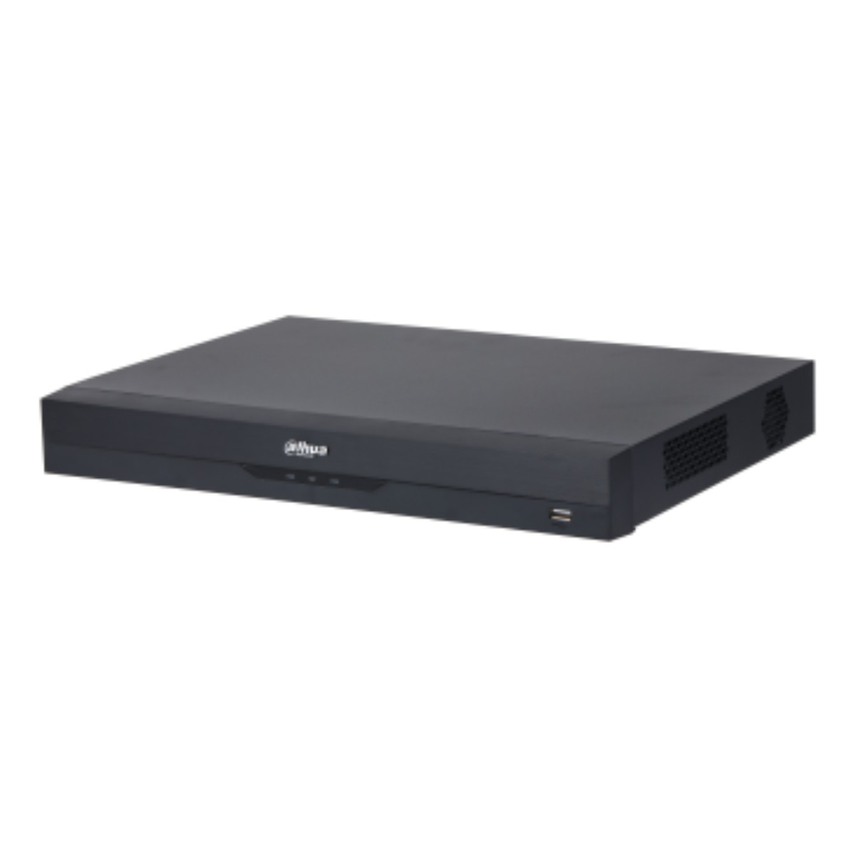 Ein schwarzer DVR-Rekorder mit dem Dahua-Logo auf der Vorderseite.