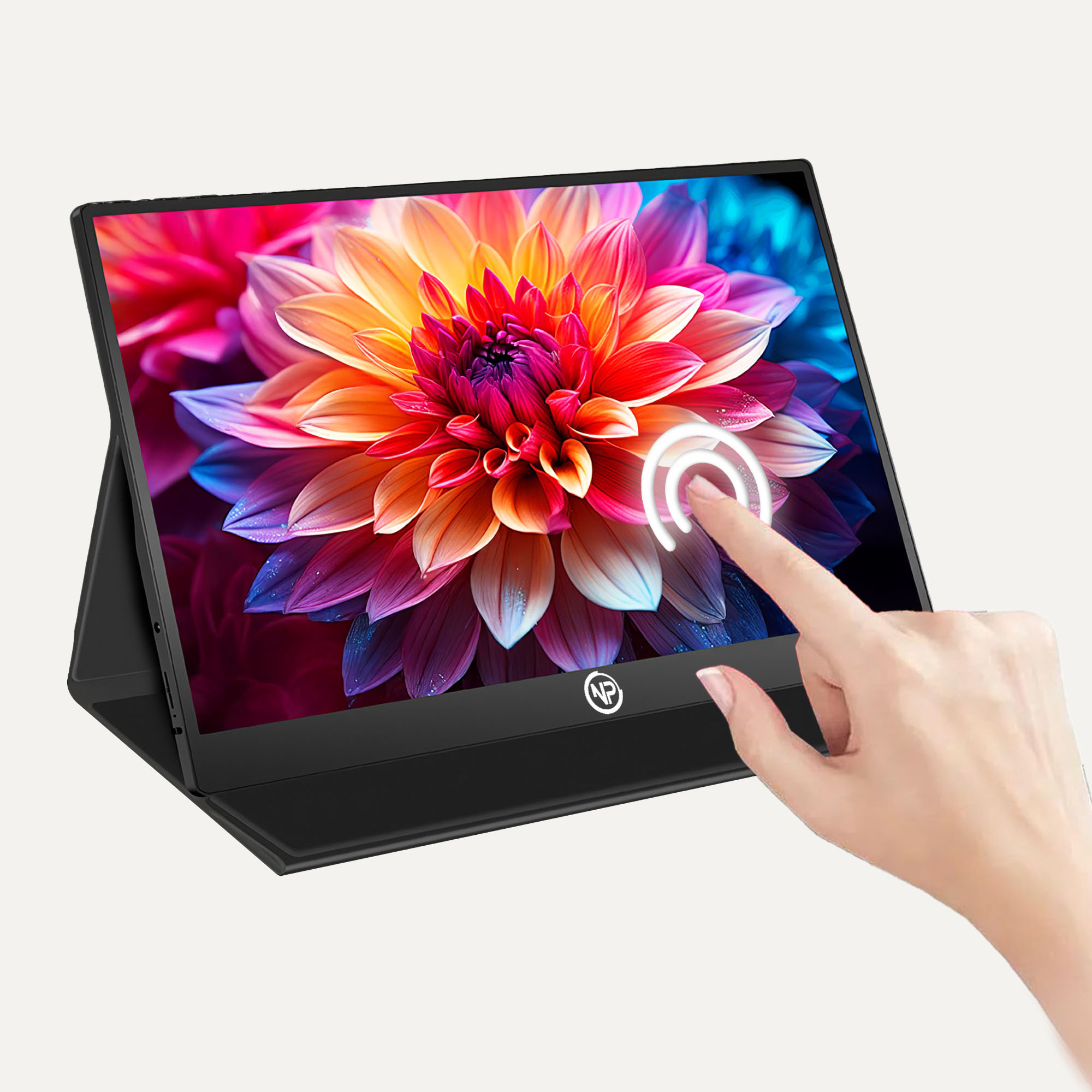 NPO NPM6T IPS FHD Type-C Telefon&Oyun Konsolu Uyumlu Dokunmatik Taşınabilir 15,6 inç Full-HD 5 ms Monitör Siyah