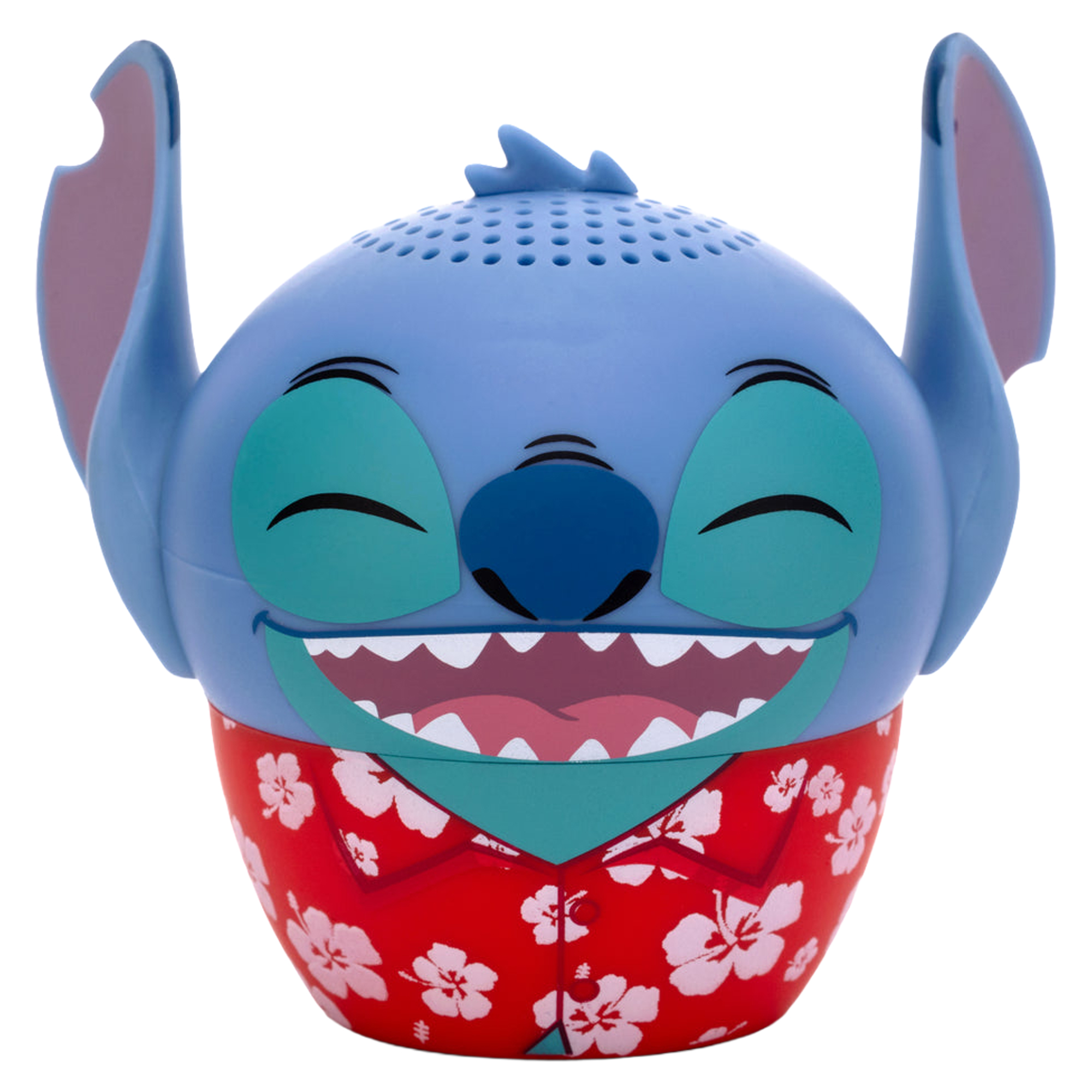 Mavi Stitch figürü Hawaii gömleği giymiş, gözleri kapalı.