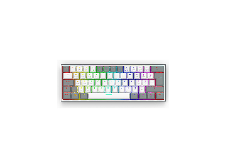REDRAGON K616 Fizz Pro RGB Red Switch Kablosuz Compact wireless Gaming Klavye Çok Renkli