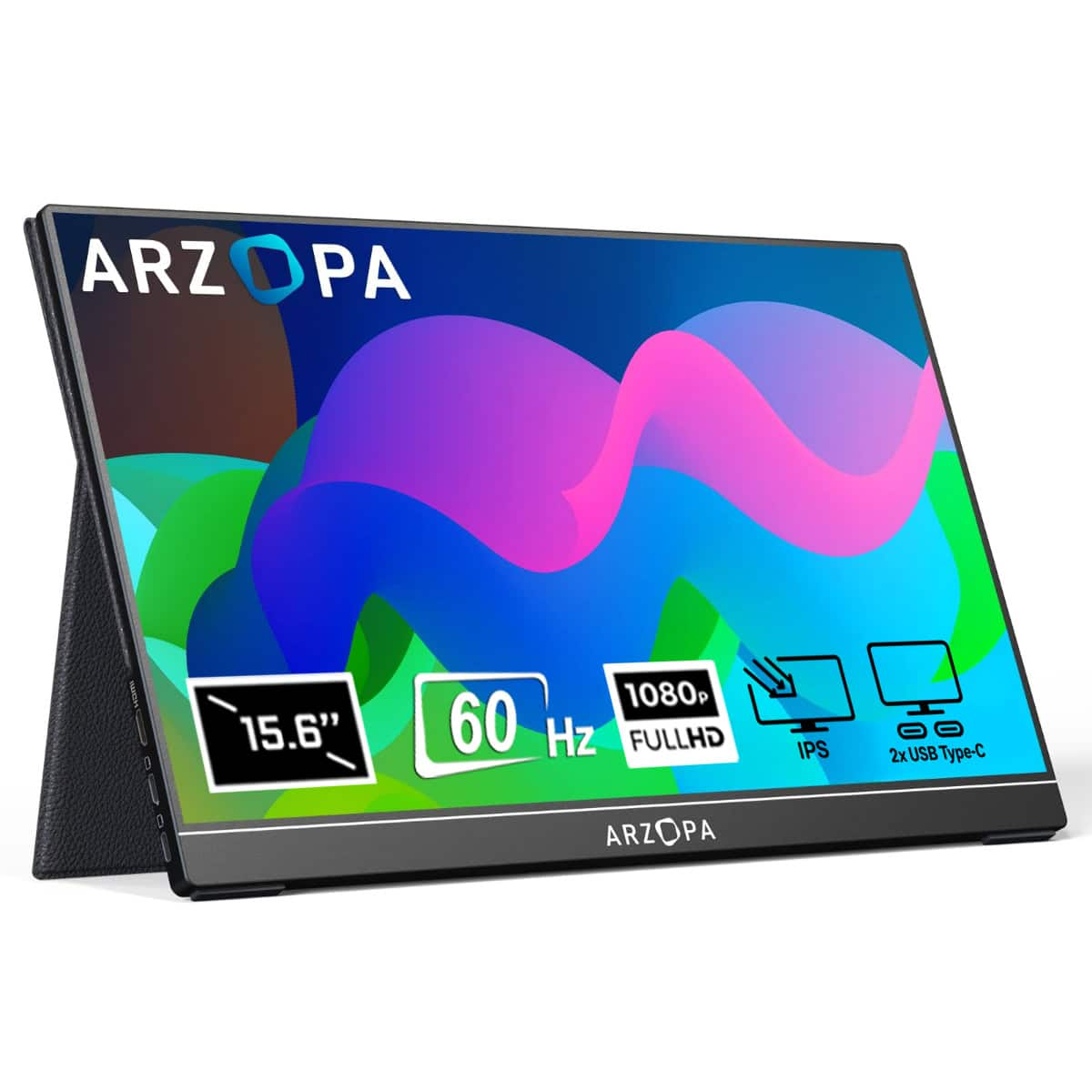 15,6 inç, 1080p, 60Hz, IPS ve 2x USB-C ARZOPA taşınabilir monitör.