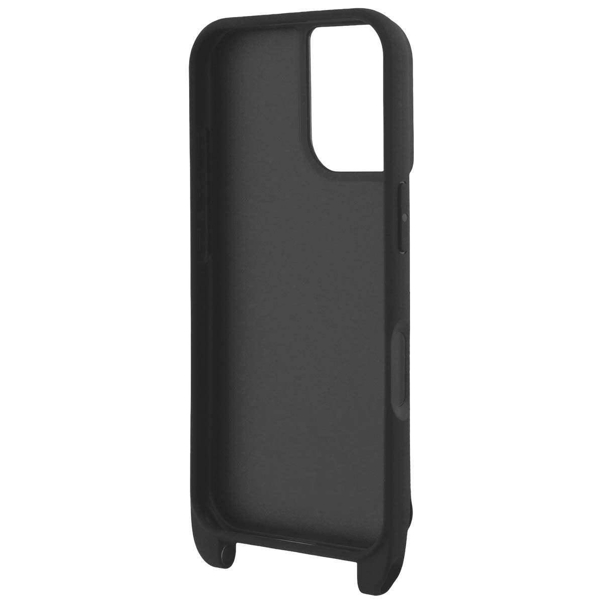 Custodia nera in gomma per telefono con ritaglio fotocamera