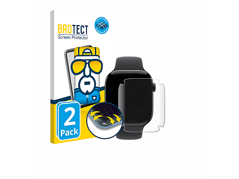BROTECT 2x Flex Fullscreen 3D Curved Schutzfolie (für Apple Watch Series 11 (46 mm))