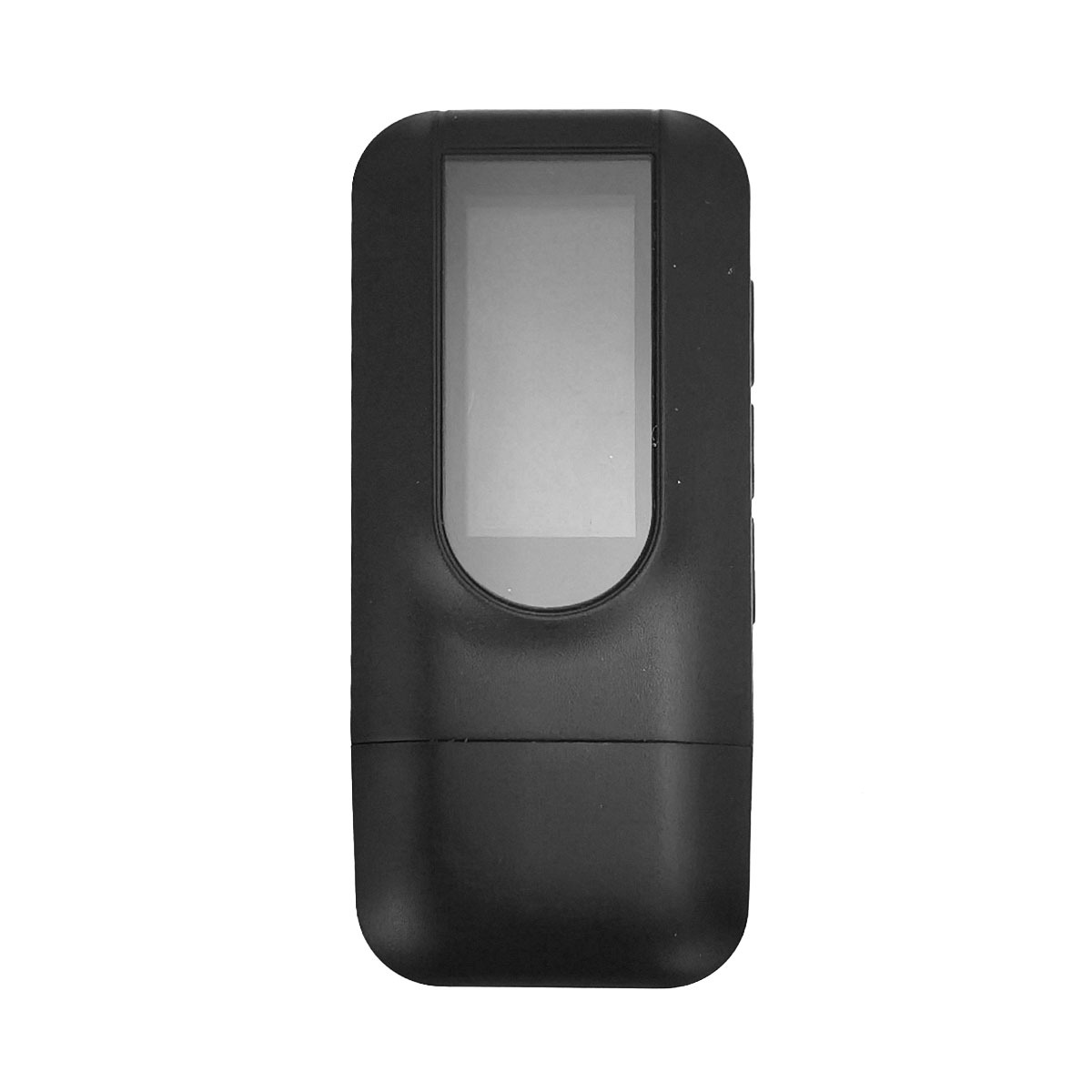 Czarny miernik cyfrowy z ekranem i przyciskami po bokach.