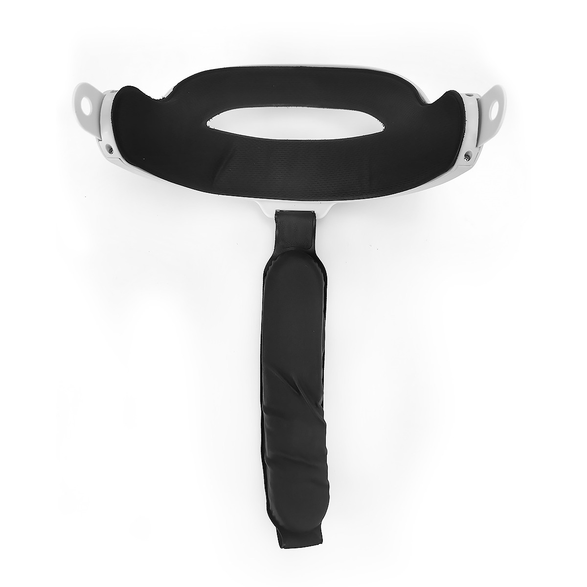 Wit VR-headsetbandje met zwarte vulling op witte achtergrond.