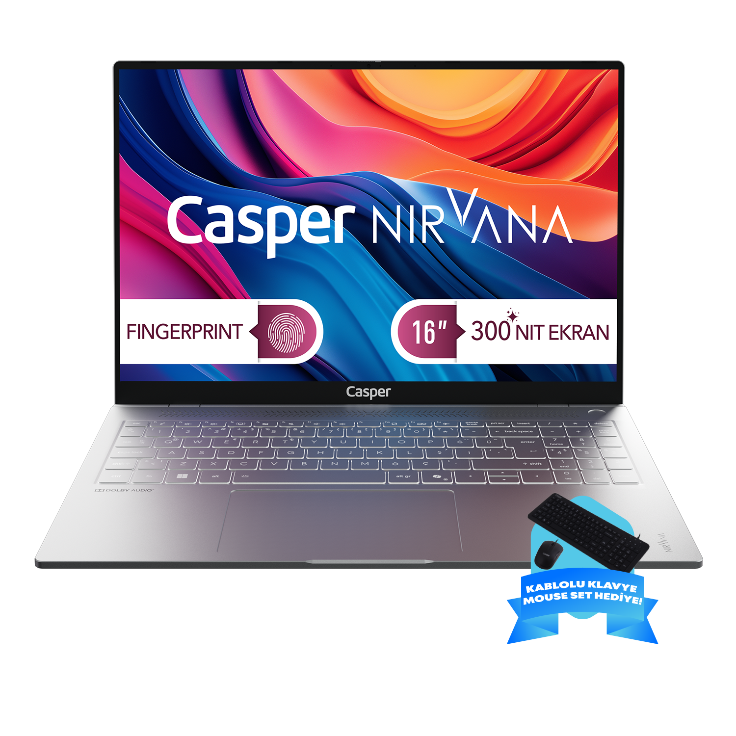 CASPER Nirvana S100 300NIT DDR5 Kablolu Klavye-Mouse Set S100.1362-DV00A-G-F-D2D1 Intel Core İ7-13620H 32 GB RAM 480 GB SSD 16 inç Windows 11 Home Laptop Gri