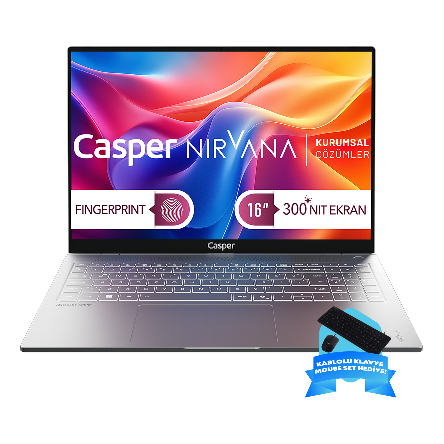CASPER Nirvana S200 300NIT DDR5 Kablolu Klavye-Mouse Set S200.1362-DX00X-G-F-D2D1 Intel Core i7-13620H 32 GB RAM 2 TB SSD 16 inç FreeDOS Laptop Gri