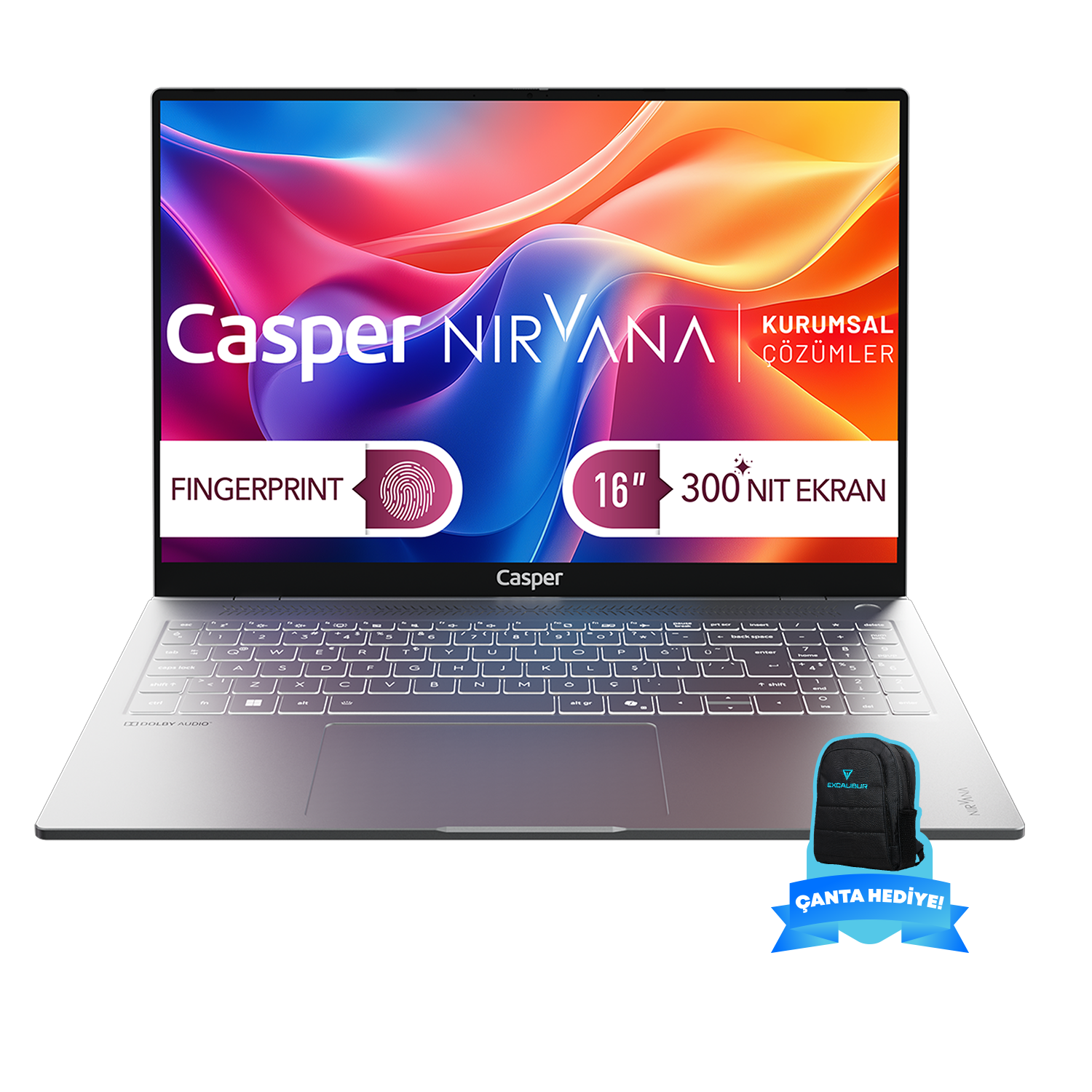 CASPER Nirvana S200 300NIT DDR5 Excalibur Çanta S200.1362-EF00A-G-F-CANEX16 Intel Core i7-13620H 64 GB RAM 1 TB SSD 16 inç Windows 11 Home Laptop Gri