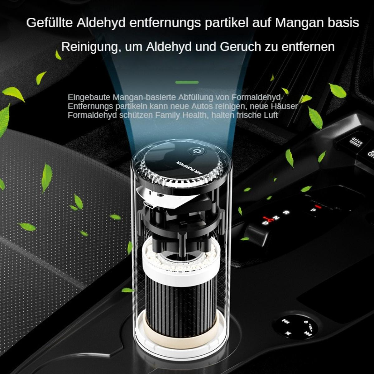 Ein Luftreiniger im Auto entfernt Aldehyde und Gerüche mit Manganpartikeln.