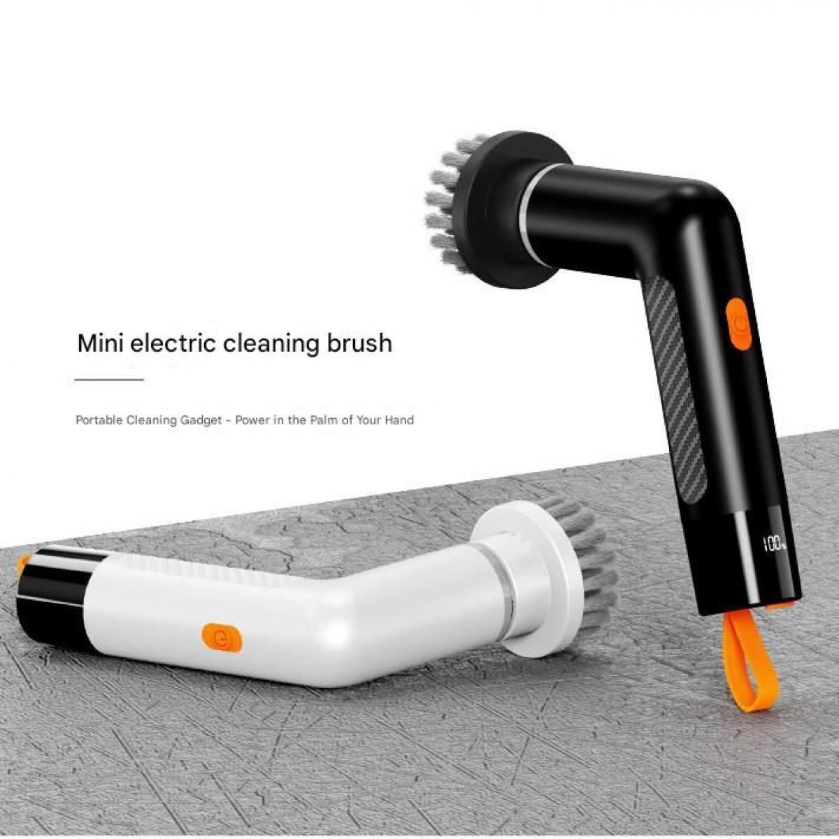 Zwei elektrische Reinigungsbürsten, eine schwarz, eine weiß, liegen nebeneinander.