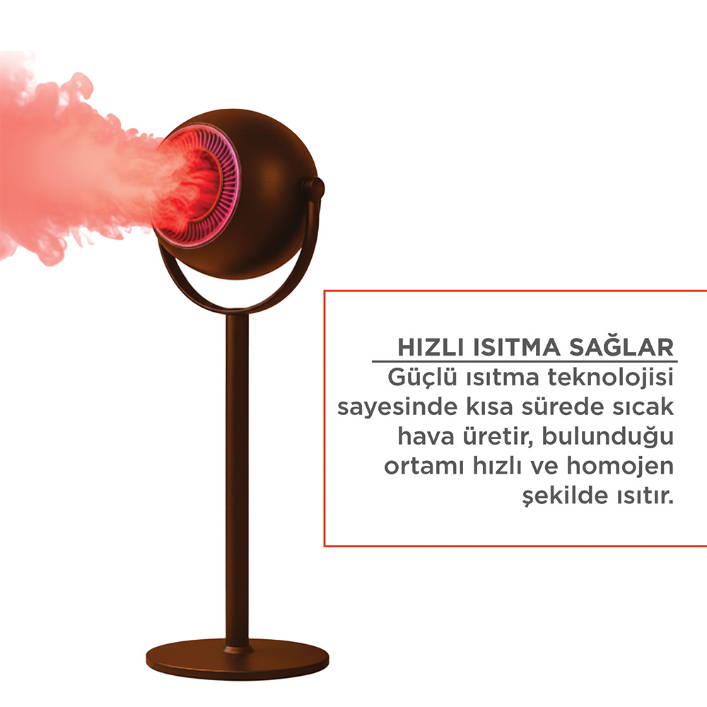 Koyu renkli bir ısıtıcıdan çıkan kırmızı duman.