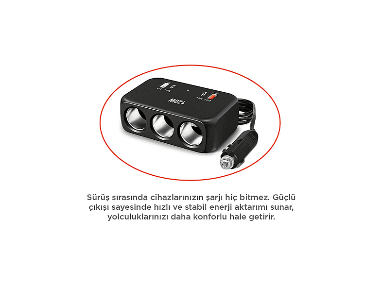 TORIMA G18 2x Type-C USB QC4.0 & 3 Çakmaklık Girişli 120W Çoklu