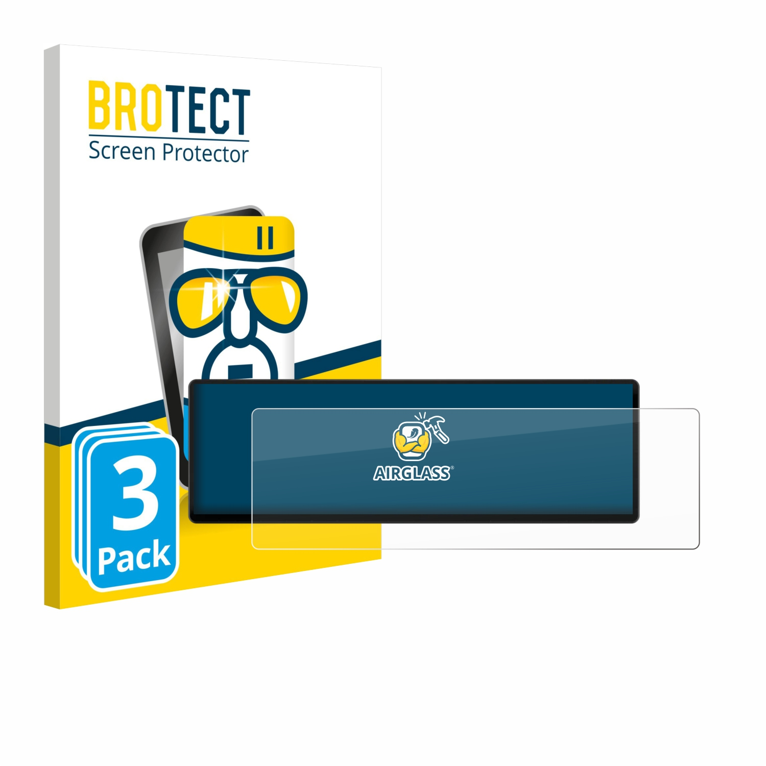 Packung BROTECT Displayschutzfolie mit 3 Stück und einem Handy-Symbol.