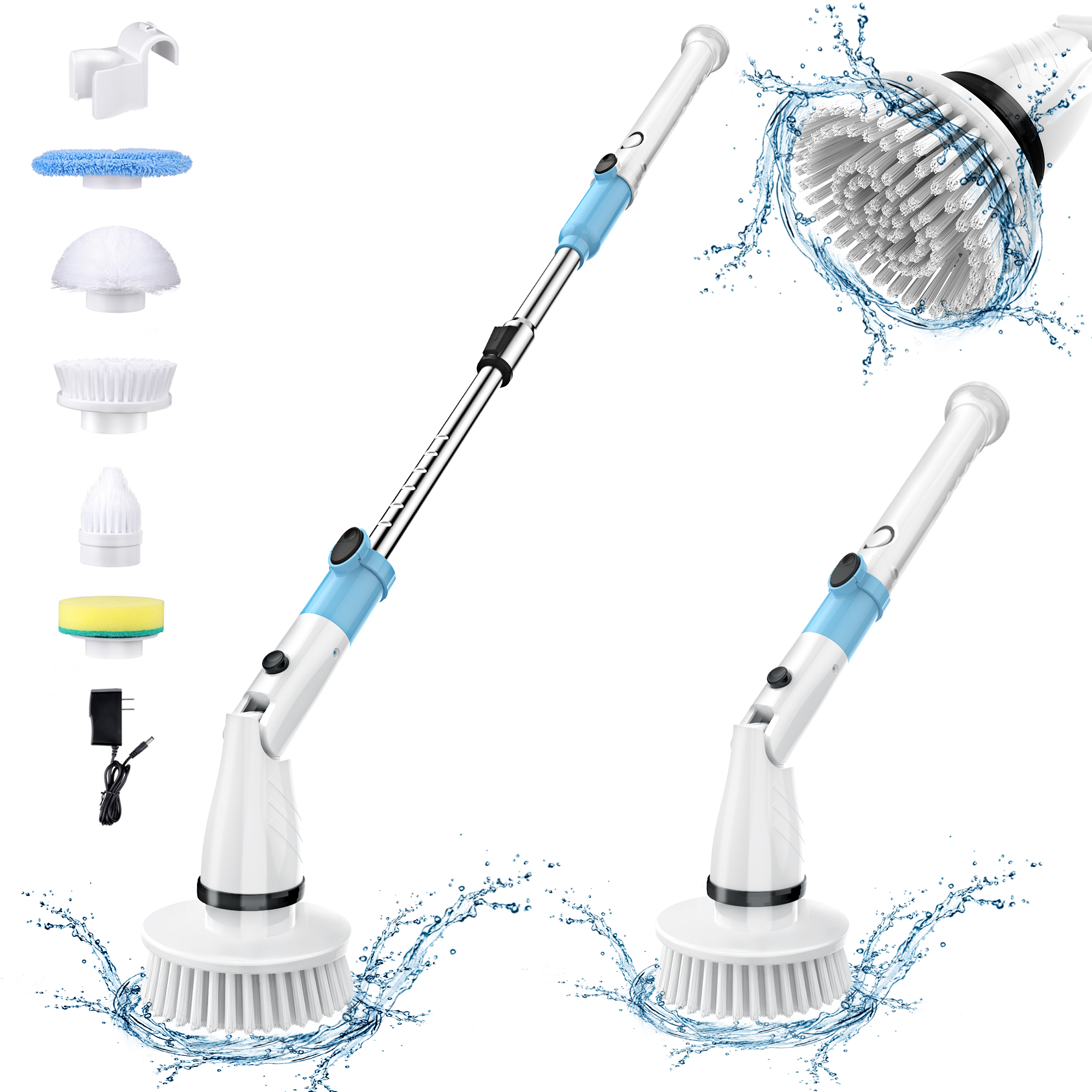Una testina di spazzola elettrica bianca circondata da acqua.