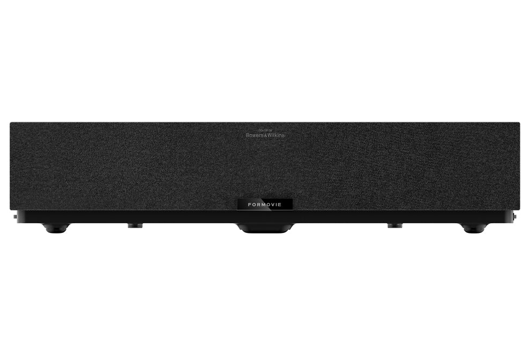 Schwarzer Lautsprecher mit Bowers & Wilkins-Logo und FORMOViE-Schriftzug.