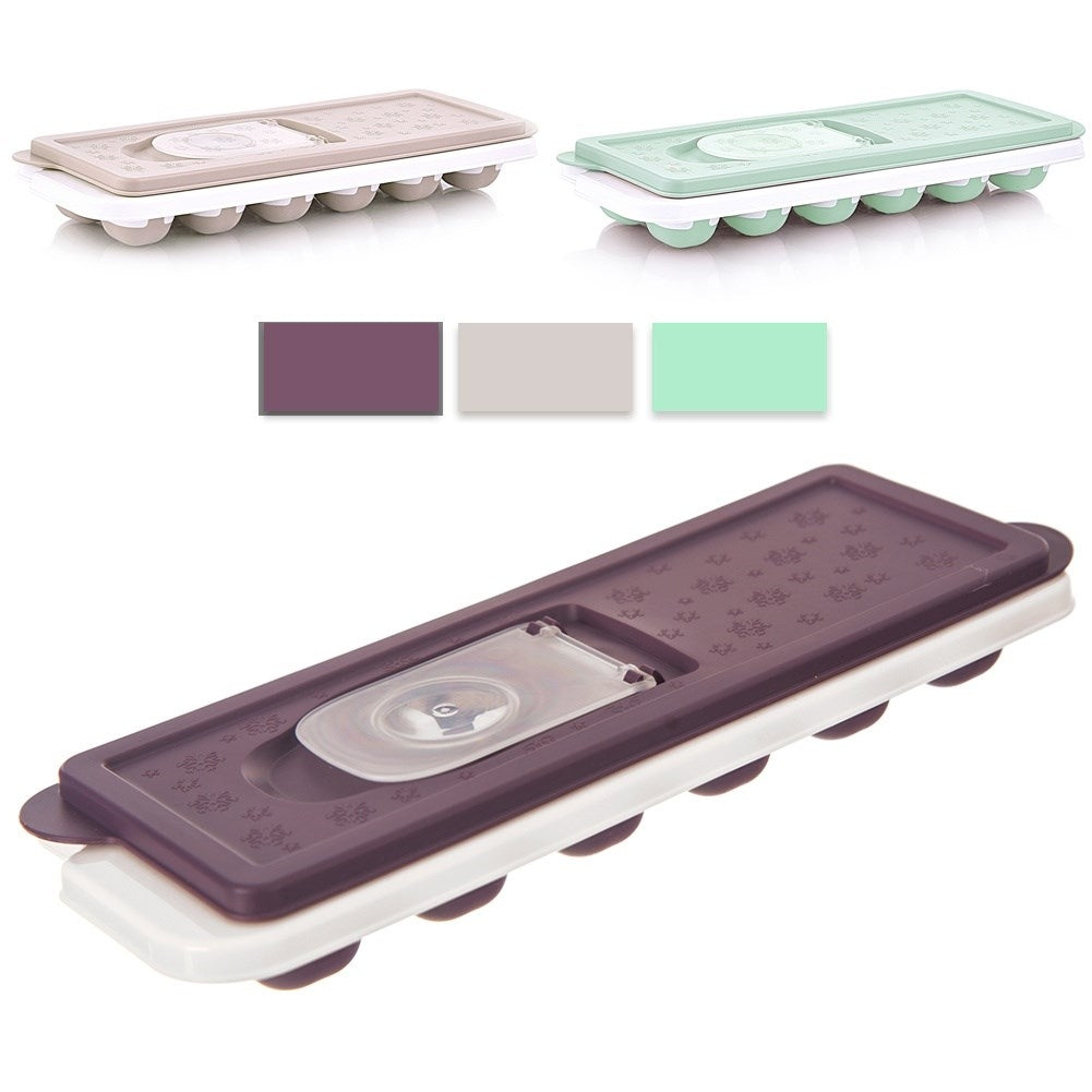 Molde para cubitos de hielo en marrón y blanco, con tres opciones de color.