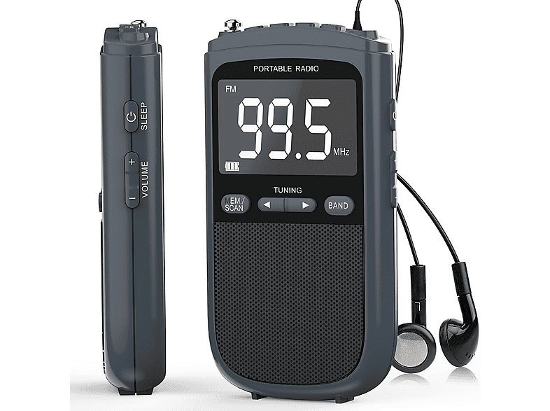 ALLGOODSBRAND AM/FM, wiederaufladbar, tragbar, digitaler Tuner Radio ...