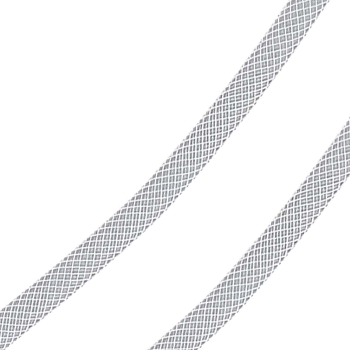 Due fasce grigie, a griglia, che si estendono diagonalmente su sfondo bianco.