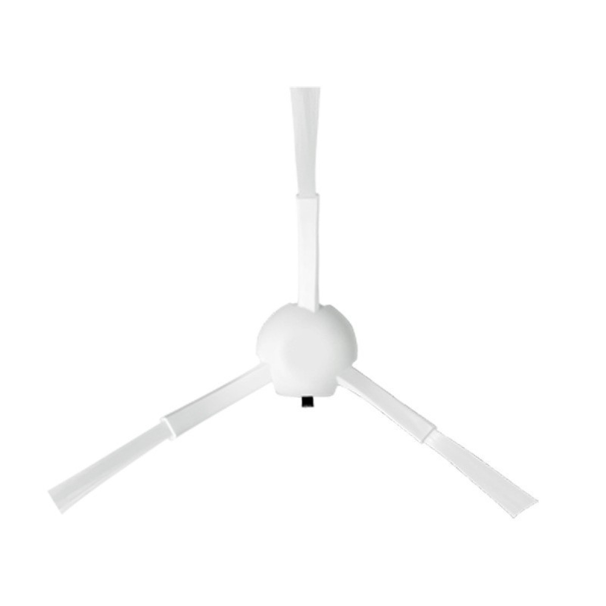 Biała główka szczotki bocznej do robota odkurzającego z trzema ramionami.