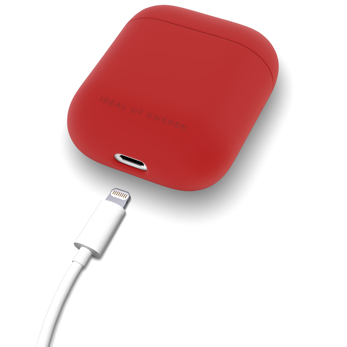 Funda de carga roja con cable Lightning. Ideal of Sweden.