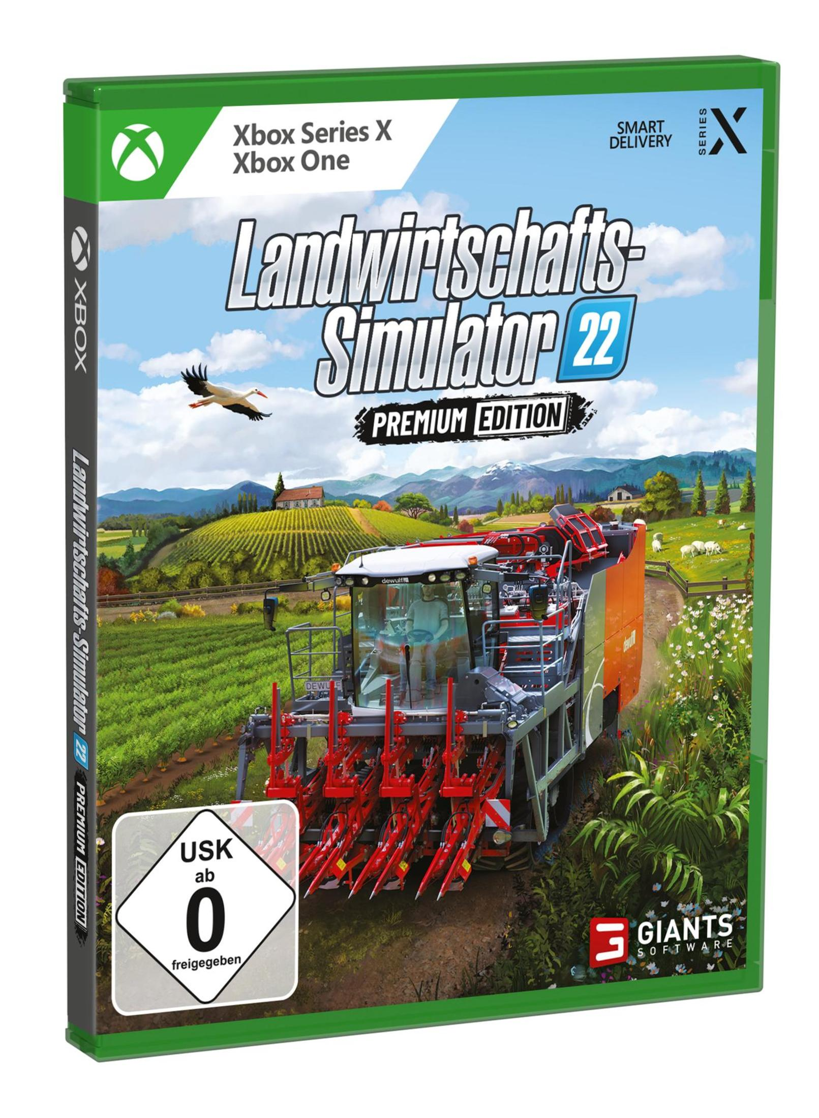 Ein Mähdrescher in einem Feld, Xbox Landwirtschafts-Simulator 22 Premium Edition.