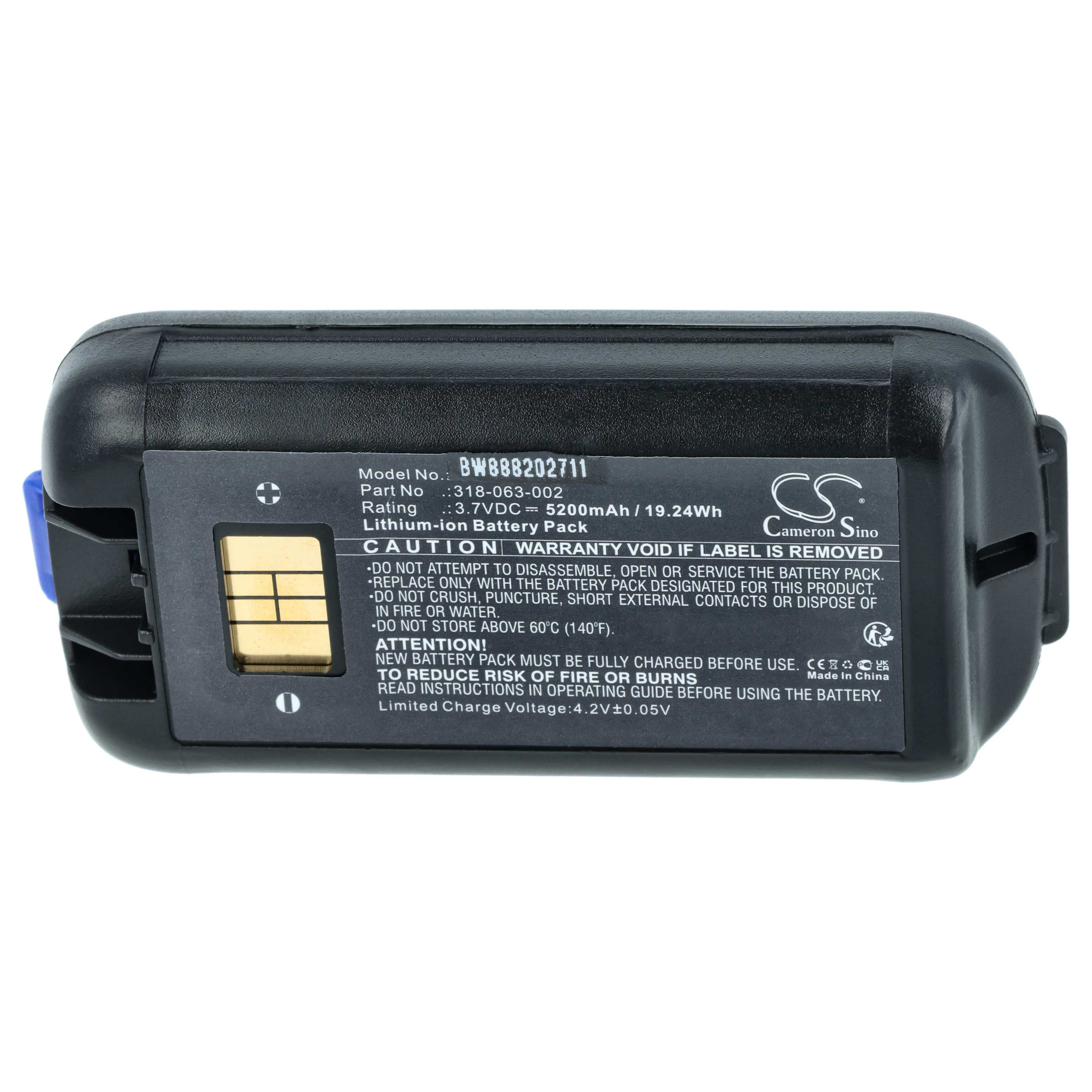 Schwarzer Lithium-Ionen-Akku mit Etikett, Modell BW888202711, 3,7V.