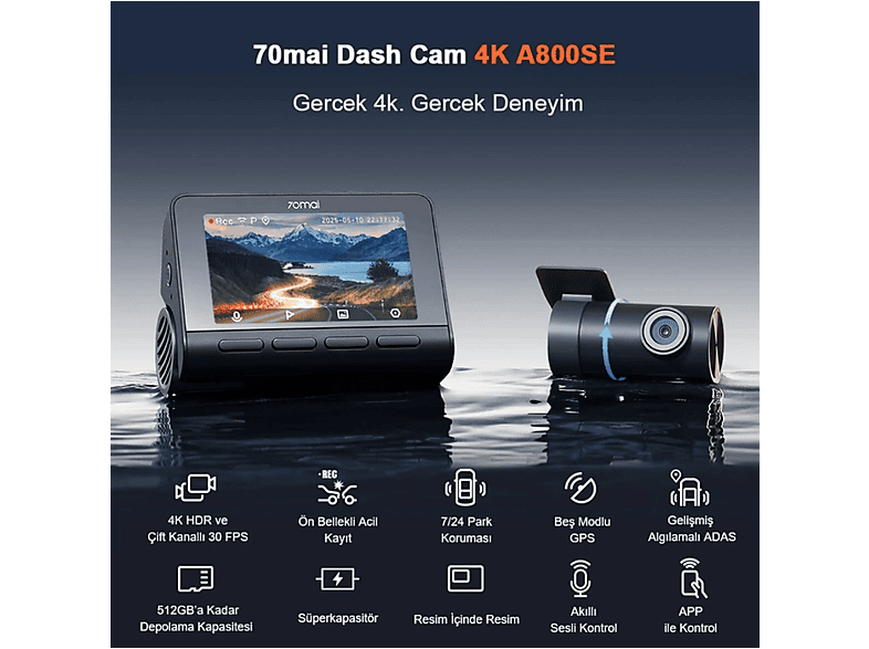 mai 70MAI Dashcam A800SE Ön Kamera +RC22 Arka Araç Kamerası Fiyat