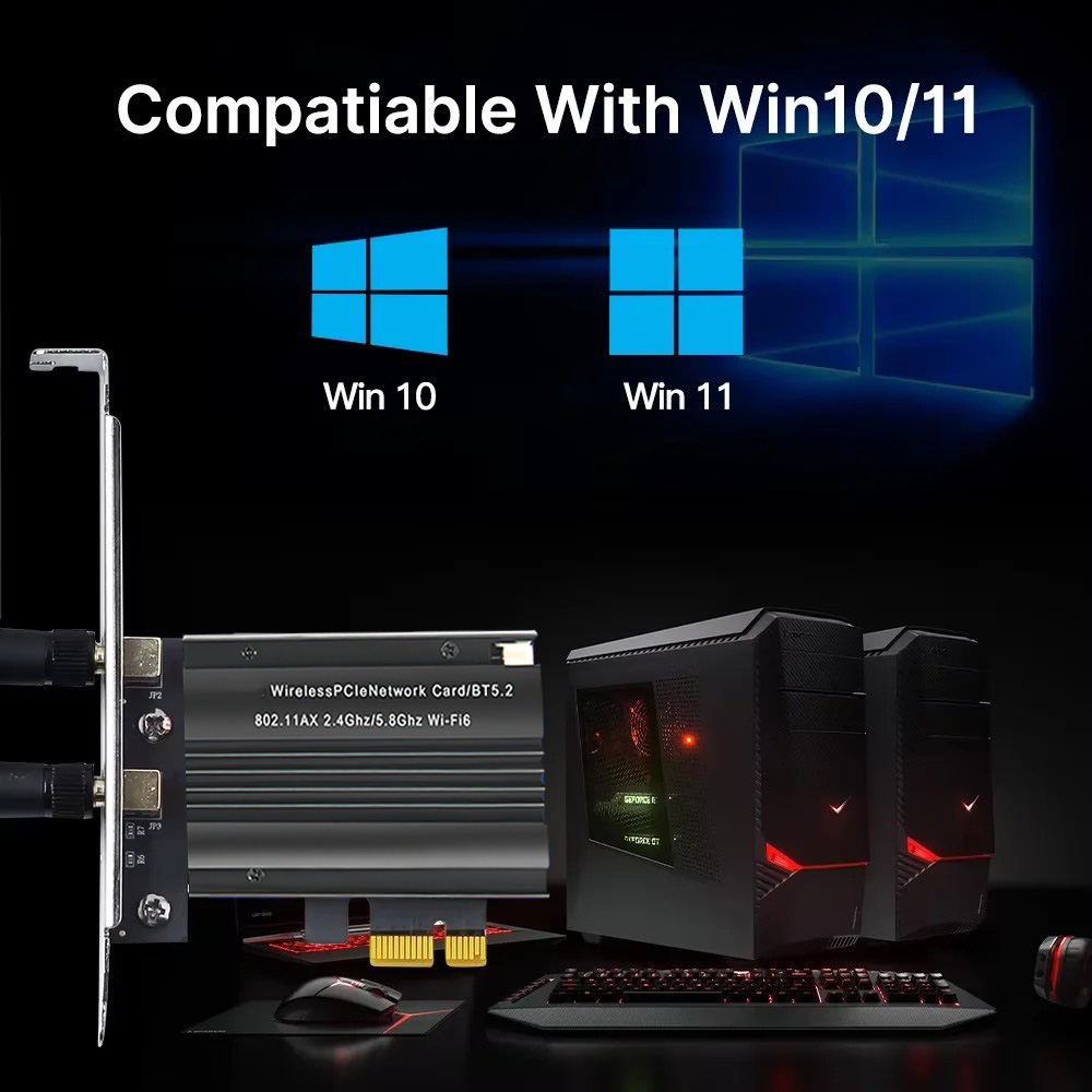 Scheda di rete compatibile con Win 10/11, PC e accessori.