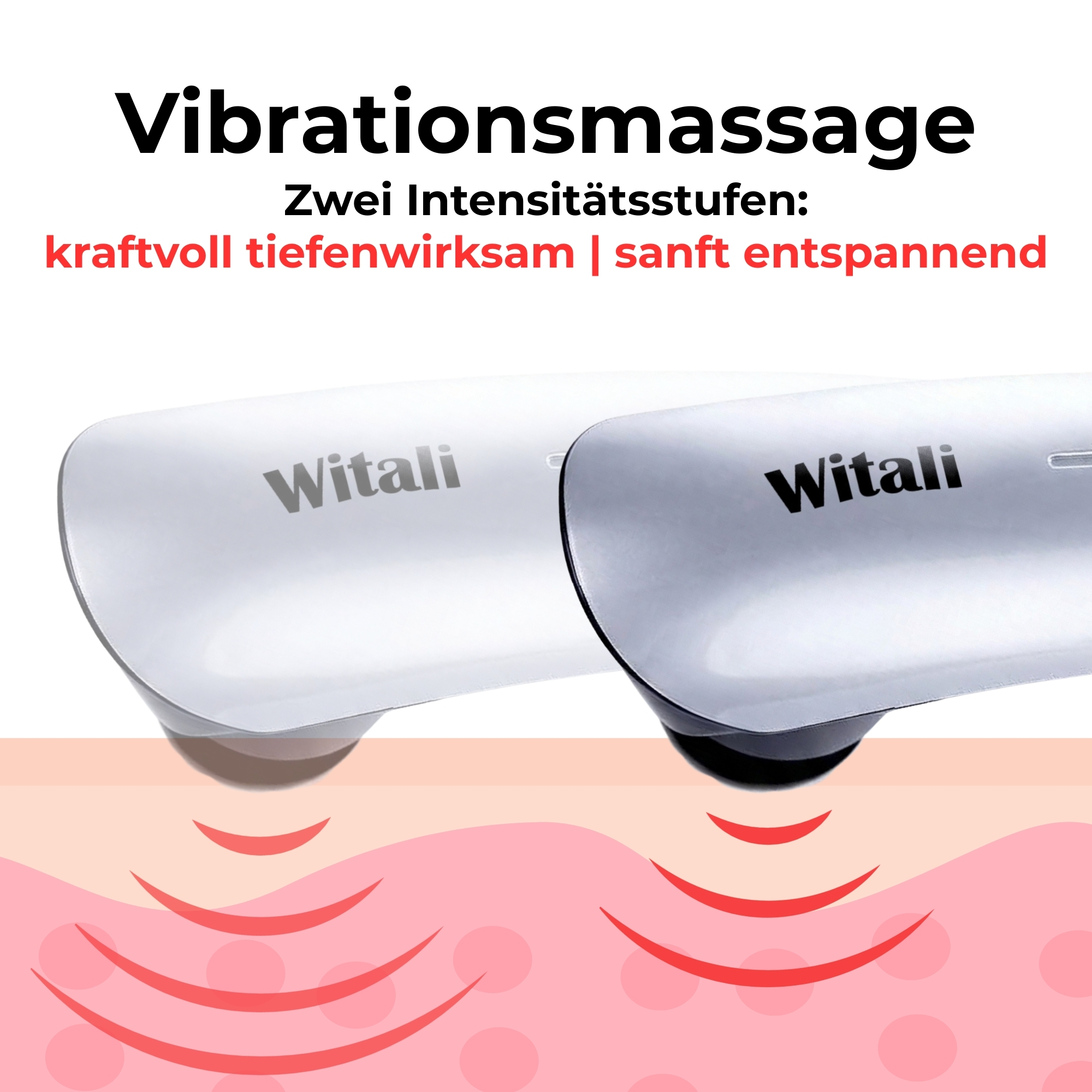 Vibrationsmassagegerät mit zwei Intensitätsstufen, Kraftvoll und sanft.