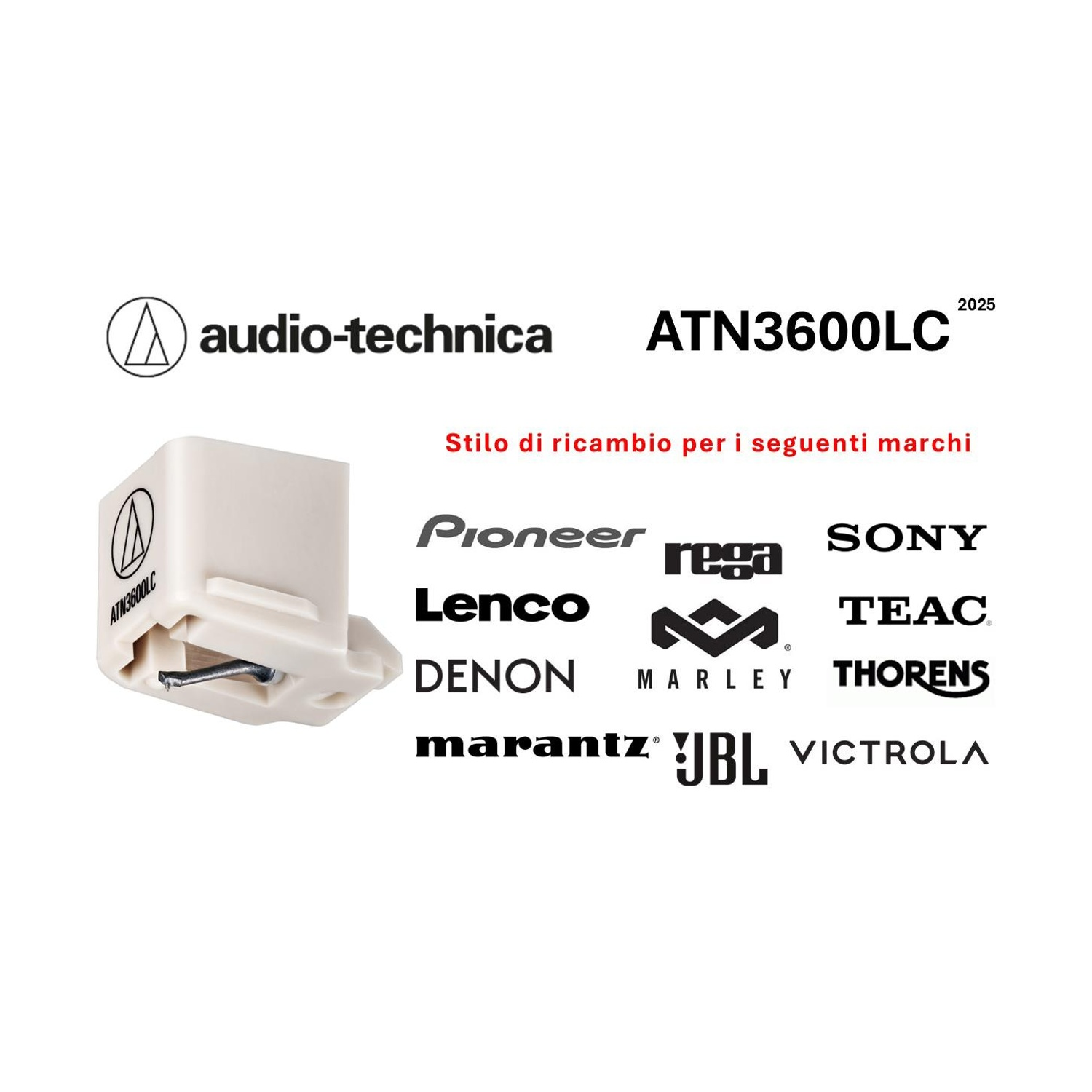 Aguja Audio-Technica ATN3600LC para reemplazo en varias marcas.