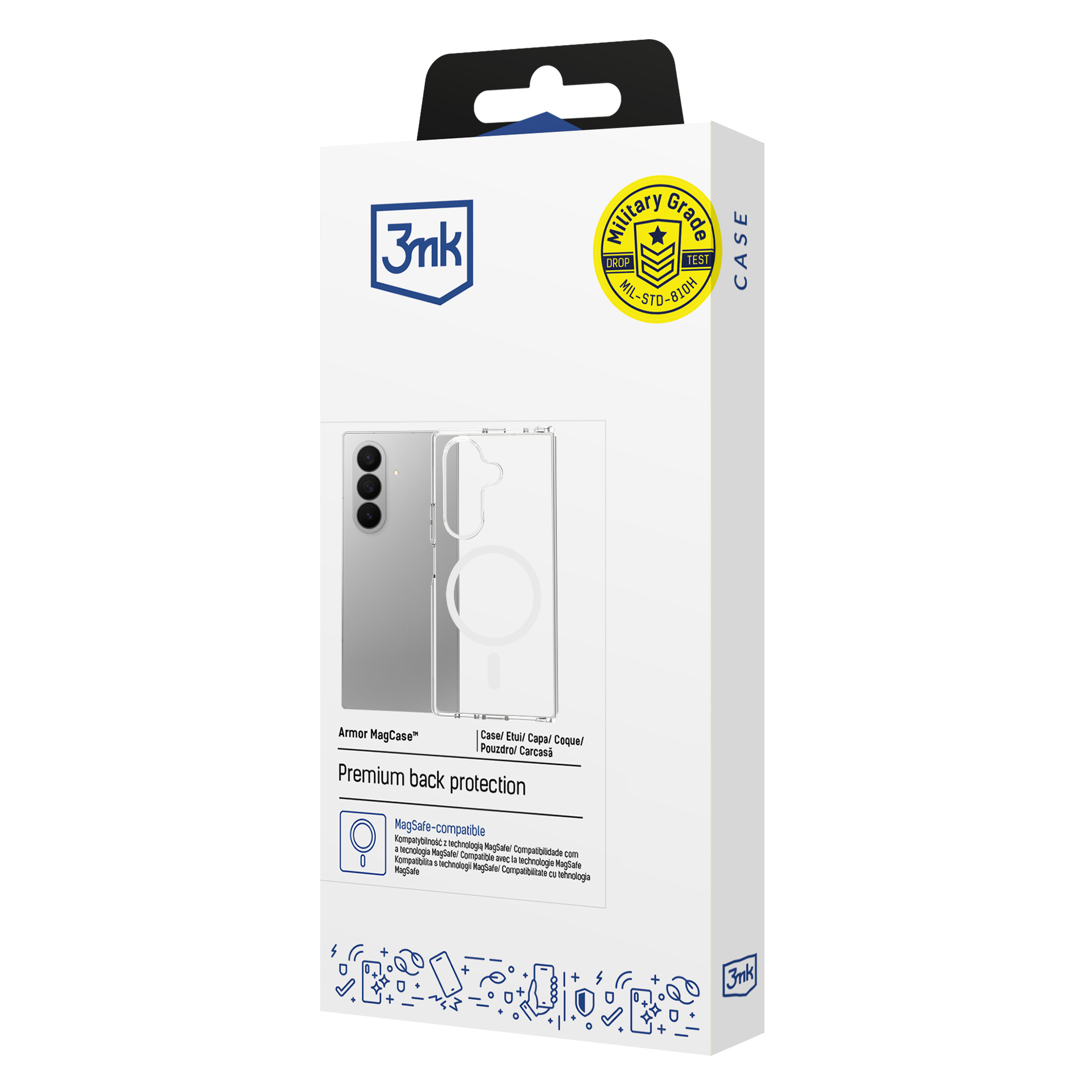 Opakowanie etui na telefon MagSafe klasy wojskowej.