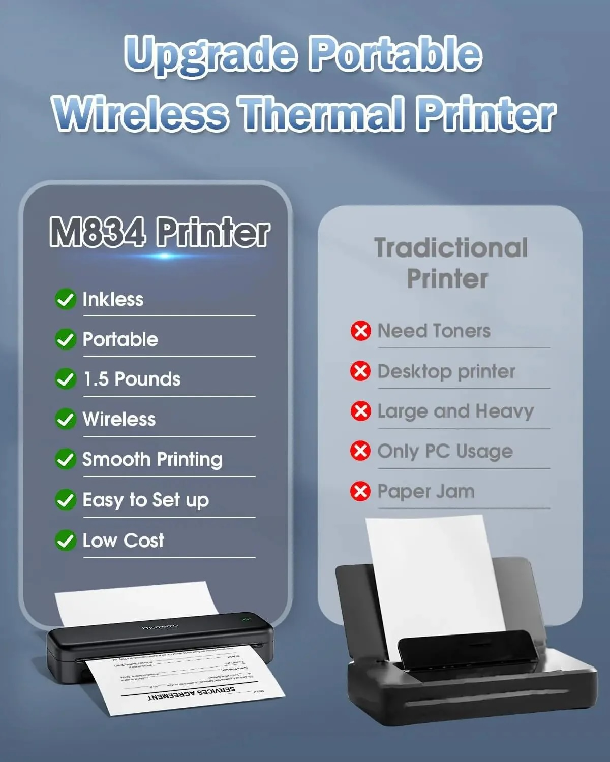 Comparaison imprimante M834 vs imprimante traditionnelle: caractéristiques et inconvénients.