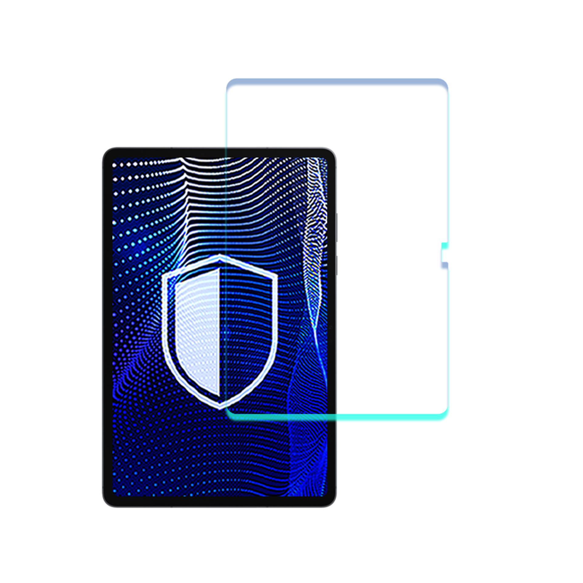 Folia ochronna na ekran z ikoną tarczy na niebieskim tle cyfrowym.