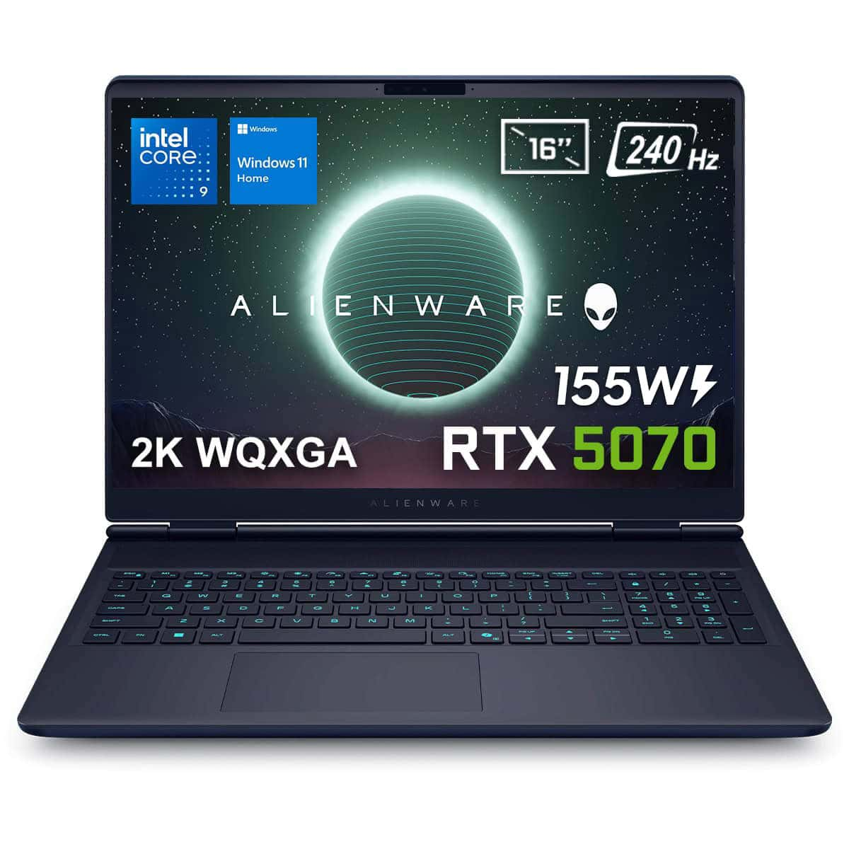 DELL Alienware 16X Aurora AC16251 8GB RTX5060 115W 240Hz K20 Ultra 7 255HX 32 GB RAM 512 GB SSD 16 inç Windows Laptop Siyah