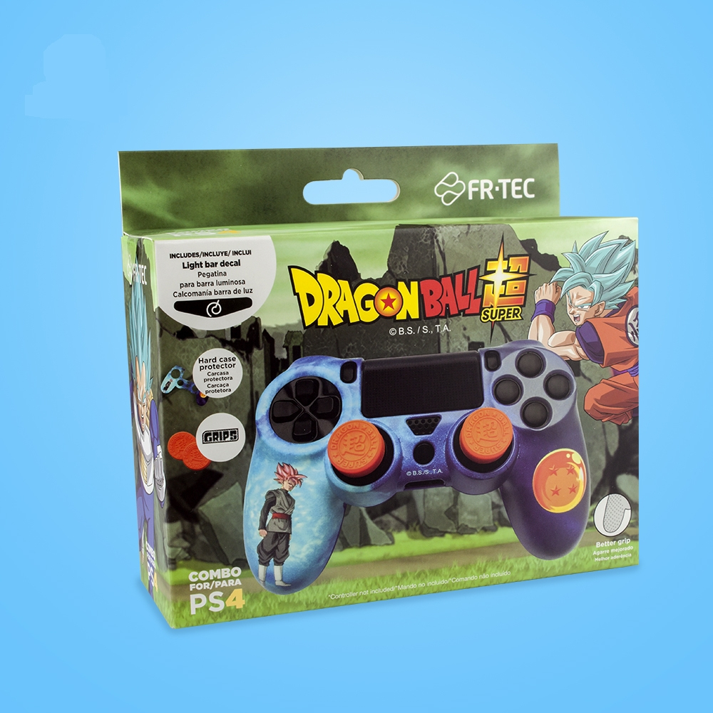 Confezione controller PS4 a tema Dragon Ball Super, con Goku e Vegeta.