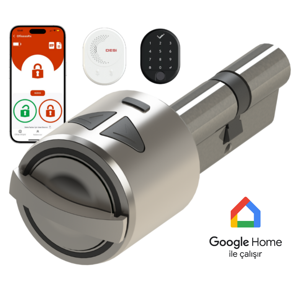 DESI Utopic R -Akıllı Köprü-Parmak İzi Okuyucu - Şifre (Alexa ve Google Home) Akıllı Kapı Kilidi
