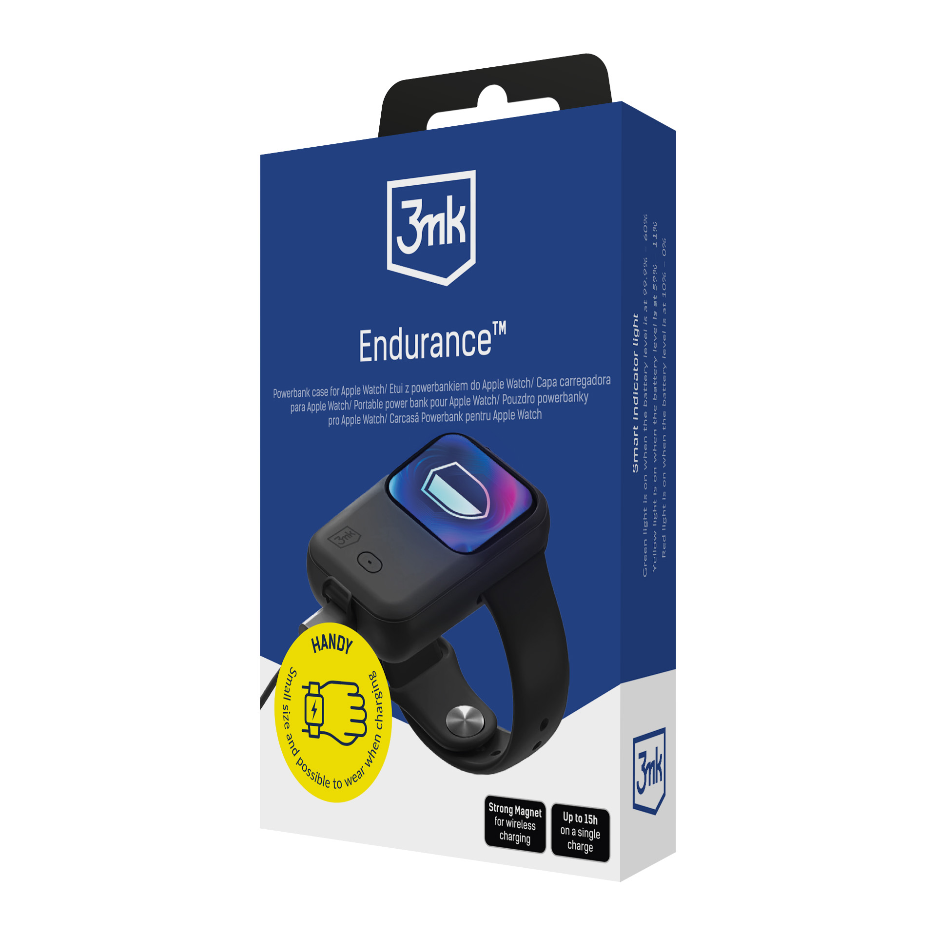 Etui 3mk power bank do Apple Watch ze wskaźnikiem i magnesem.