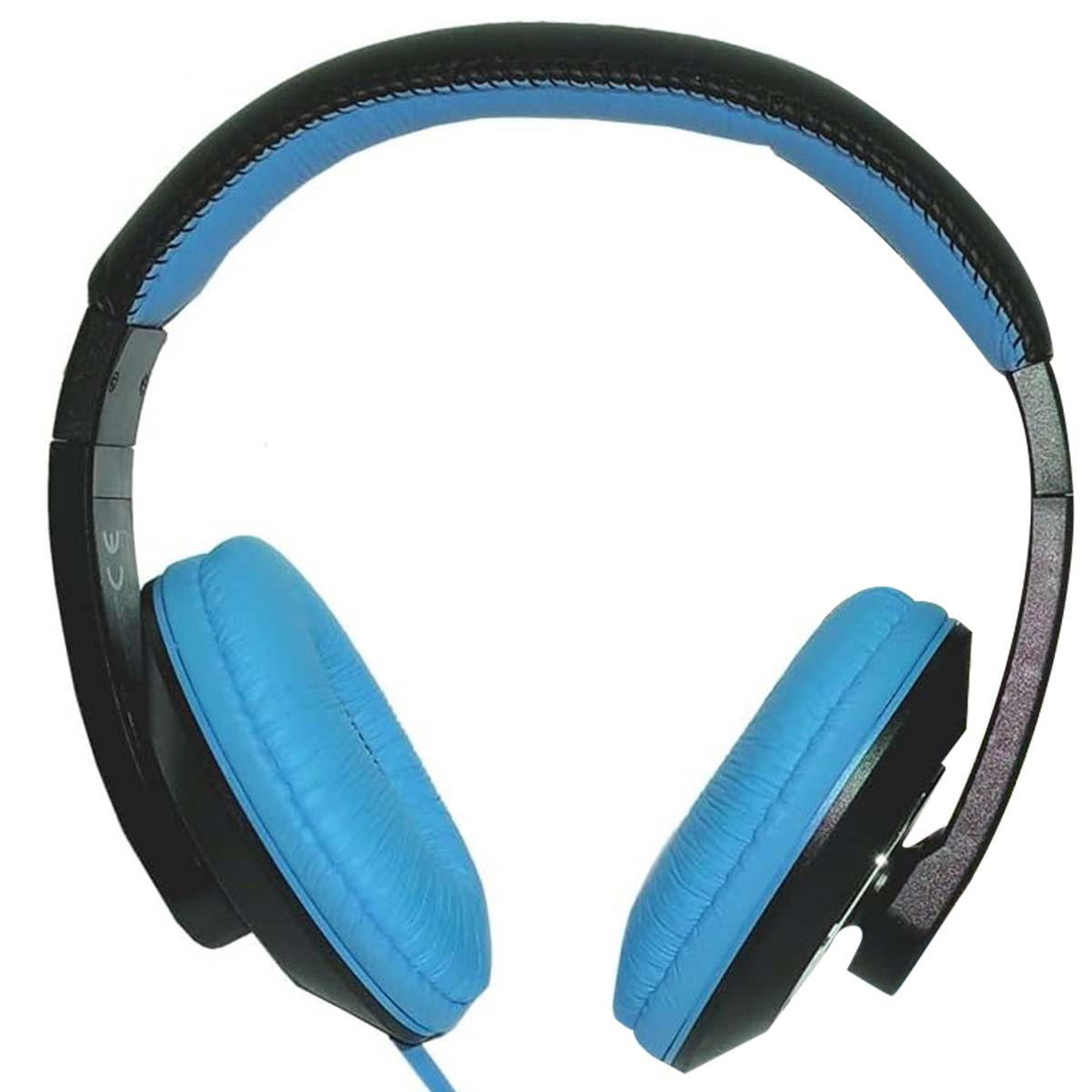 Un paio di cuffie nere e blu con padiglioni imbottiti.