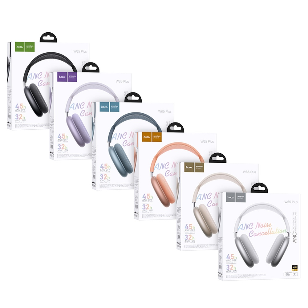 Varias cajas de auriculares en diferentes colores.