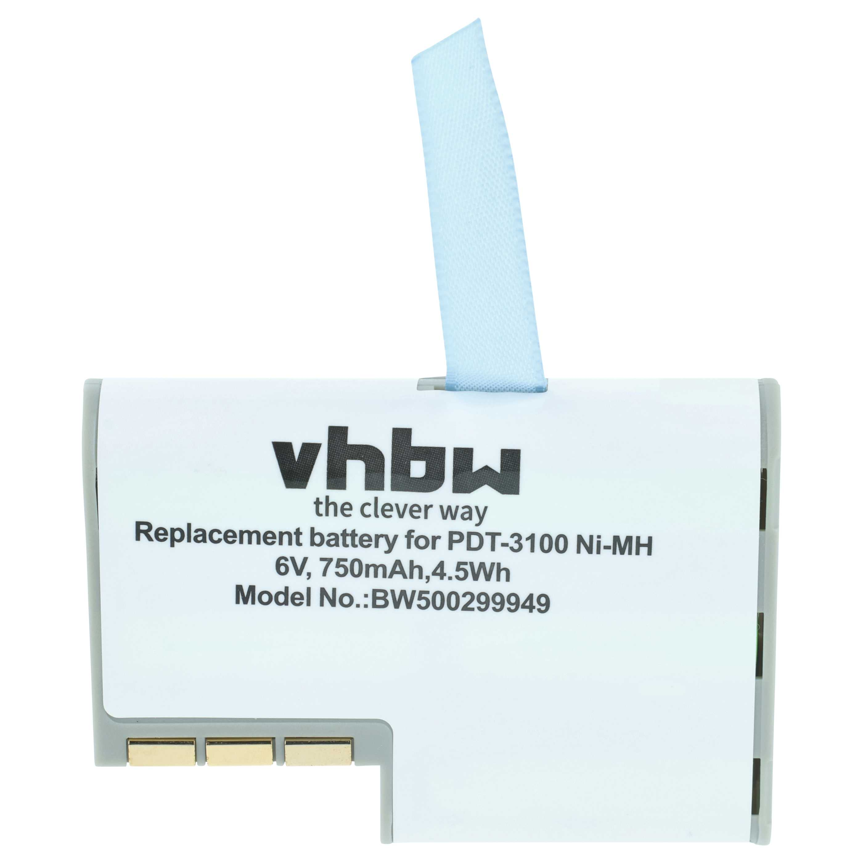 Ein vhbw Ersatzakku für PDT-3100 Ni-MH, 6V, 750mAh, 4,5Wh.