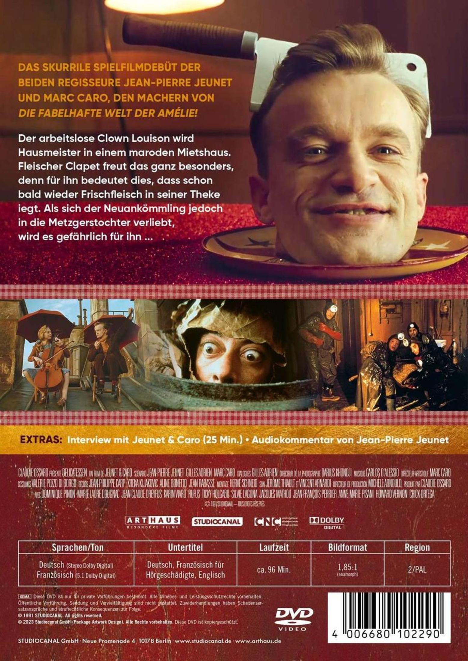 Un uomo con un'ascia in testa, scena del film e retro DVD con info.