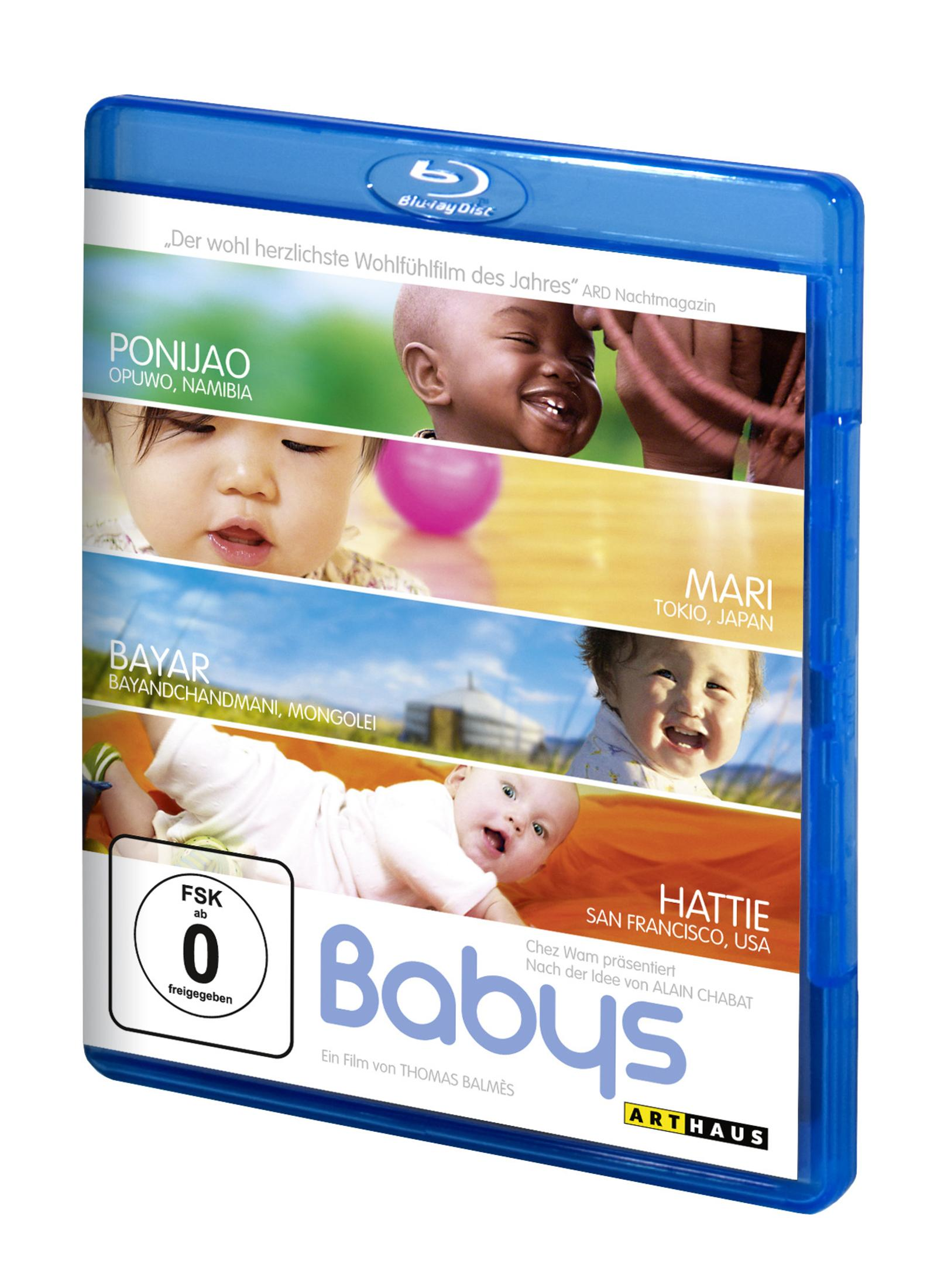 Copertina Blu-ray "Babys" con quattro immagini di neonati e bollino FSK 0.