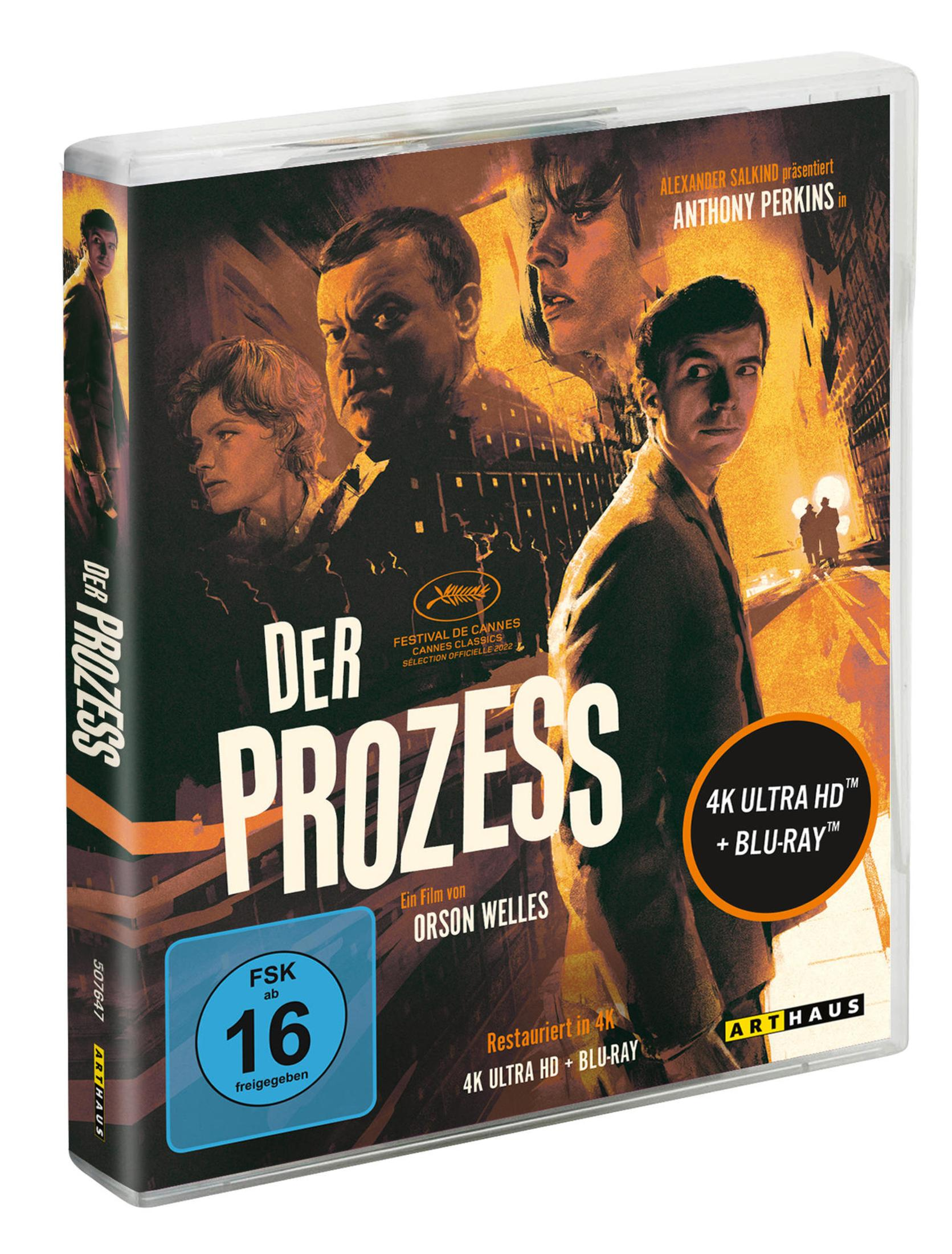 Copertina "Il Processo" con attori, FSK 16, 4K Ultra HD + Blu-Ray.