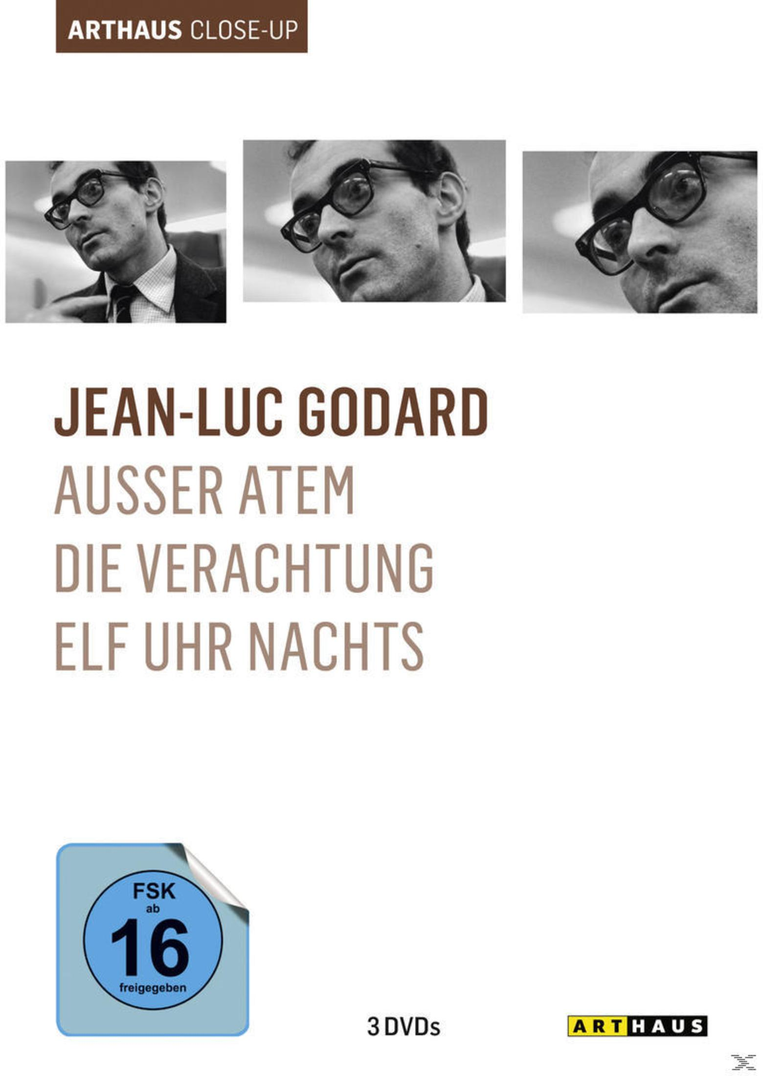 Copertina con Jean-Luc Godard, titoli film e sigillo FSK.